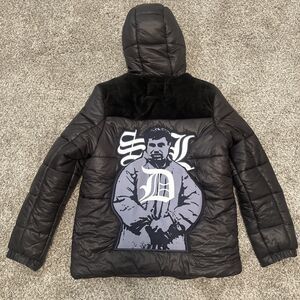 Skysdalimit SDL Chapo Black Hooded Puffer Jacket Men’s Size Medium